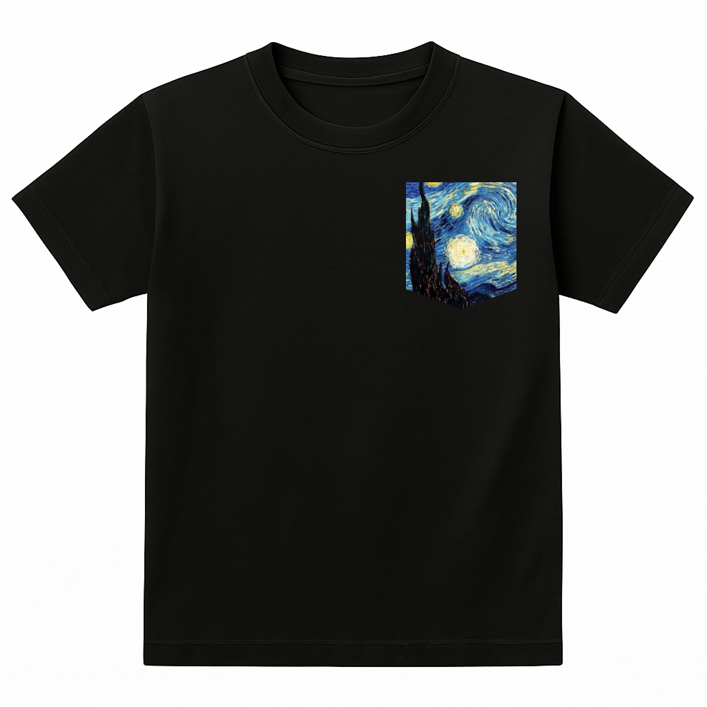 Pocket Black Tshirt 1 Design 9