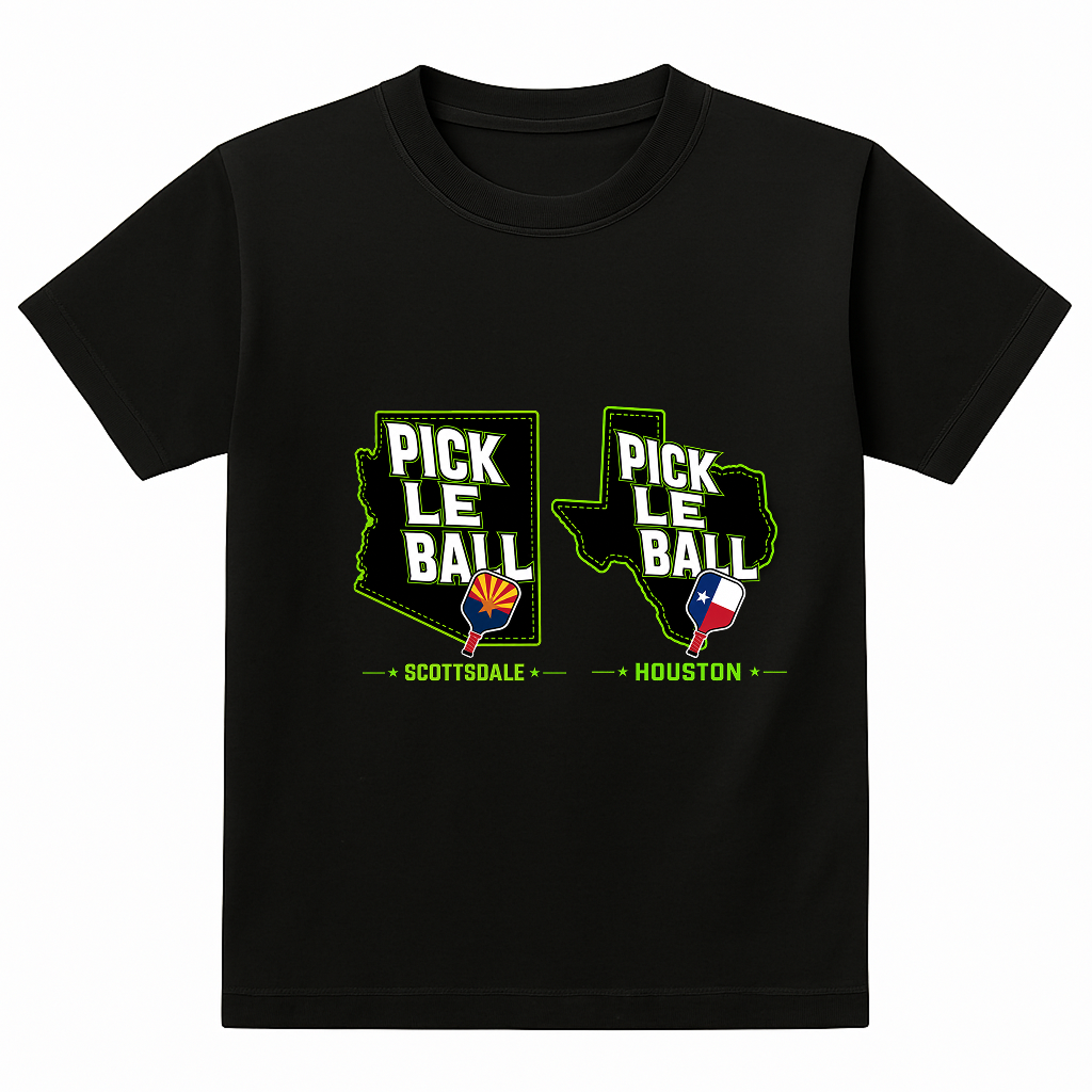 Pickleball Black Tshirt Design 03