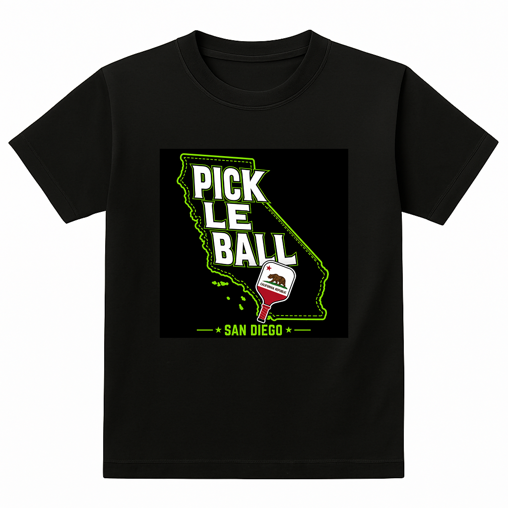 Pickleball Black Tshirt Design 01