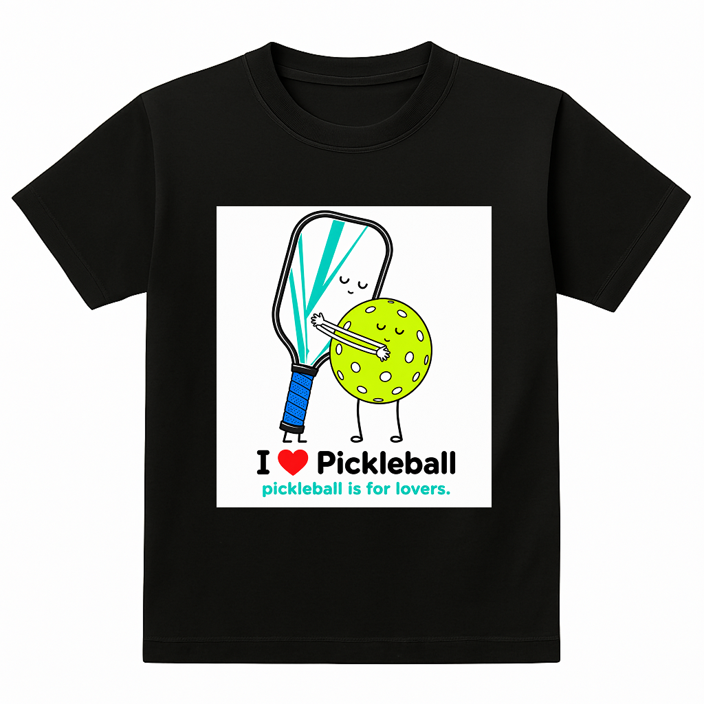 Pickleball Black Tshirt Design 03